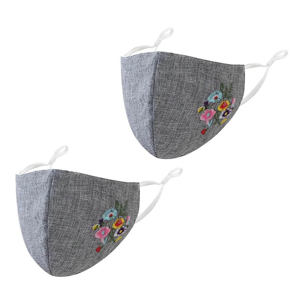 

2PC Adult Washable Print Adjustable Breathable Windproof Protective Mask Masks with prints Fashion mask Mask protection Cotton
