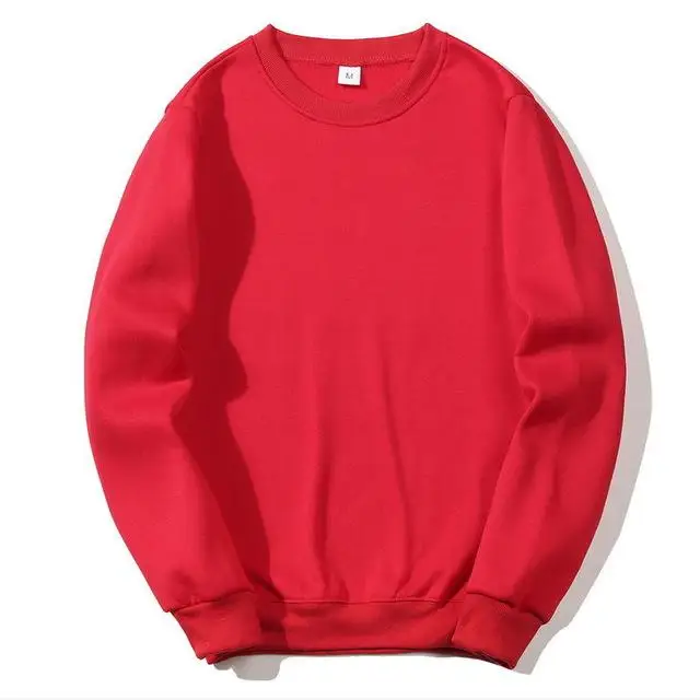 red Однотонные свитшоты новые весенние осенние модные толстовки мужские большие размеры теплые флисовые пальто мужские брендовые хип-хоп толстовки свитшоты - Цвет: red