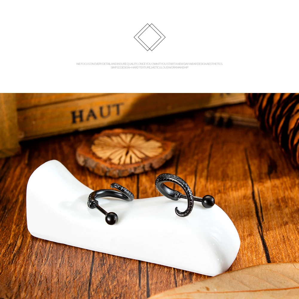 OPK Панк мужские сережки-гвоздики OX Horn хип-хоп из нержавеющей стали хипстер рок