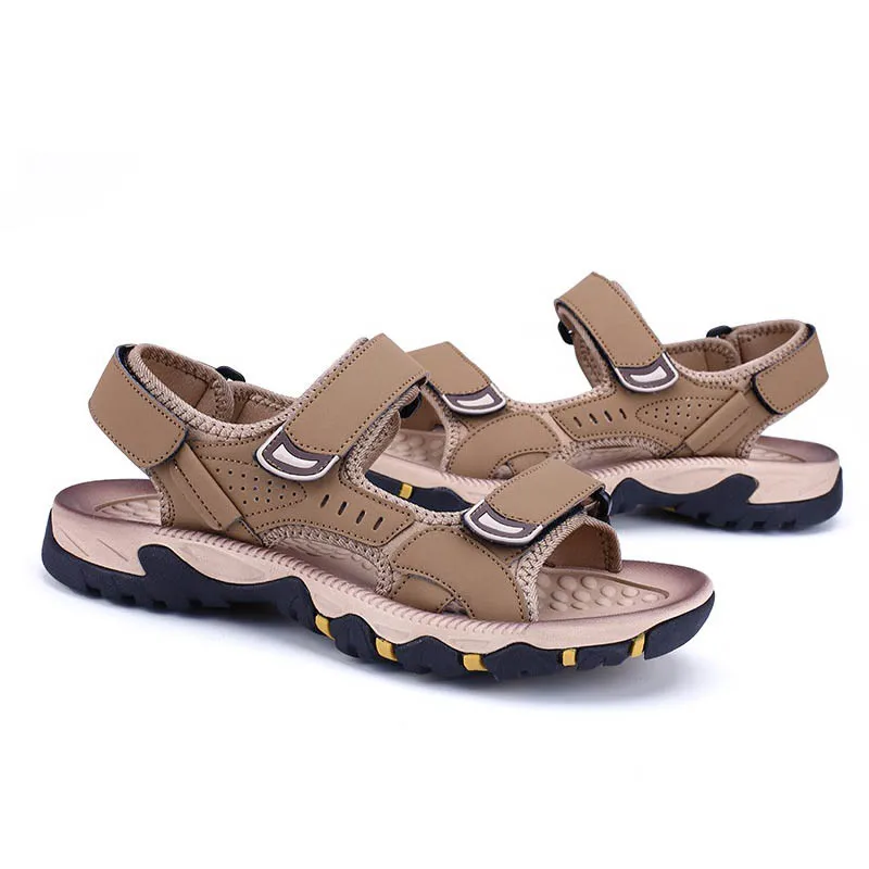 

2021 Summer Genuine Leather Sandals Men Shoes High Quality Mens Beach Sandals Male Brand Summer Casual Shoes K271