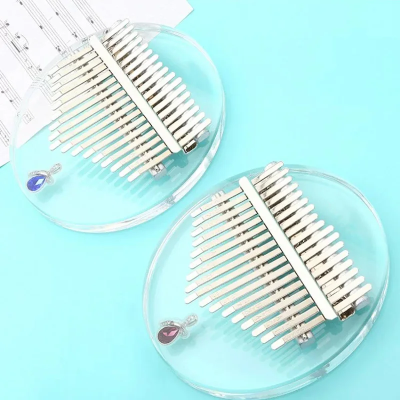 Пианино Kalimba с 17 клавишами прозрачное акриловое Пальчиковое мини-клавиатура