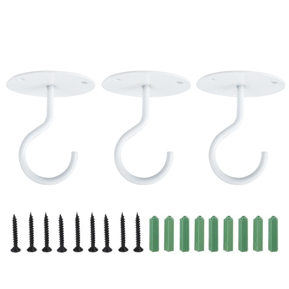 

Wall-mounted Lantern Hanger Strong Hangers Lanterns For Hanging Bird Feeders Metal Plant Wind Chimes Decoration 3PCS Hooks