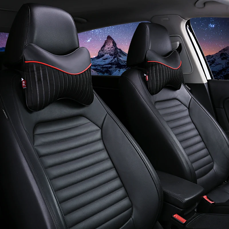 

Car-styling Accessories 2 PCS PU Leather Car Neck Pillows Neck Headrest Breathable Vehicular Pillows Seat Neck Pillows