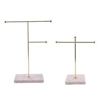 nordic metal golden storage rack with marble base chic ins modern jewelry ring necklace earring display rack holder desk decor