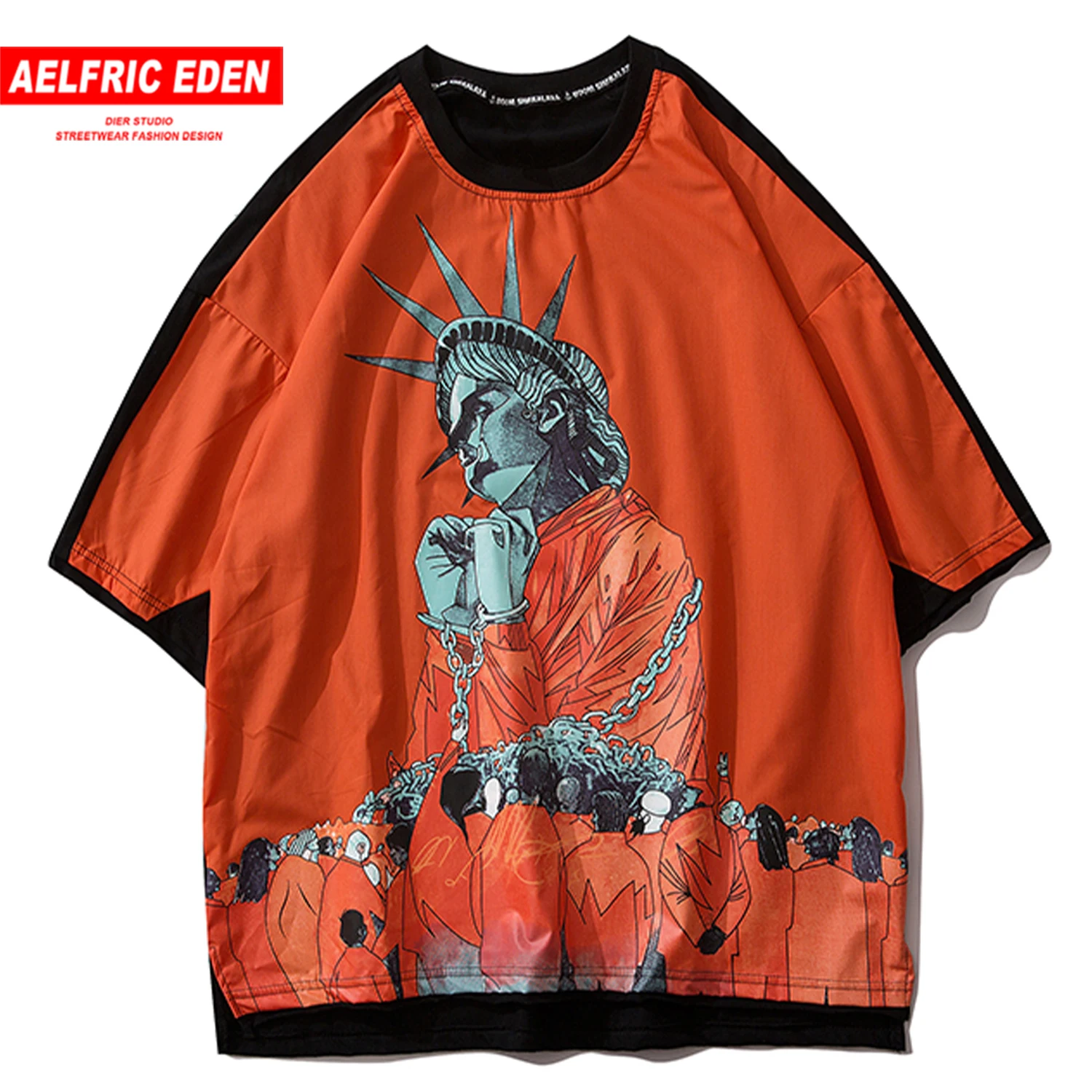 Aelfric Eden Goddess of Liberty Футболка с принтом для мужчин 2020 Хип Хоп Harajuku коротким рукавом