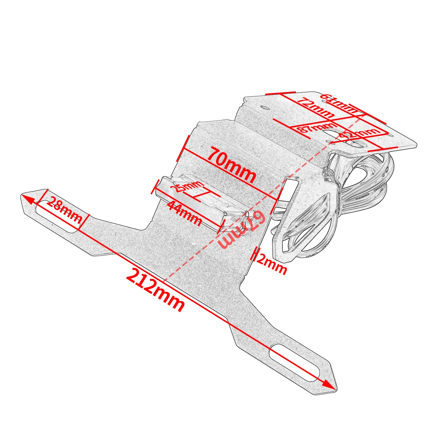 Для Kawasaki Ninja650 Z650 2017-2022 держатель номерного знака мотоцикла кронштейн держателя