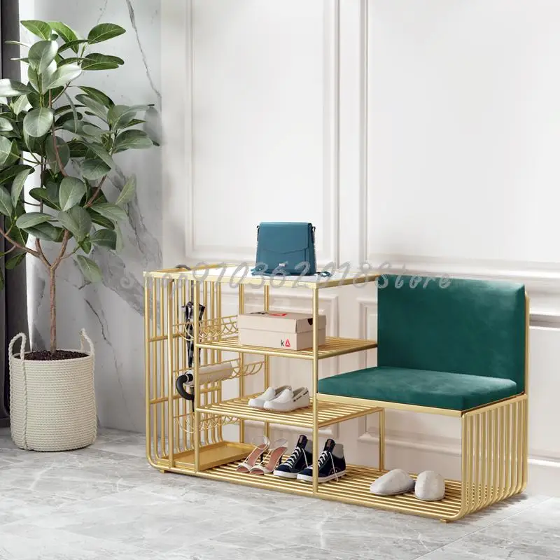 Скандинавский креативный кожаный стул для смены обуви домашняя дверь шкаф