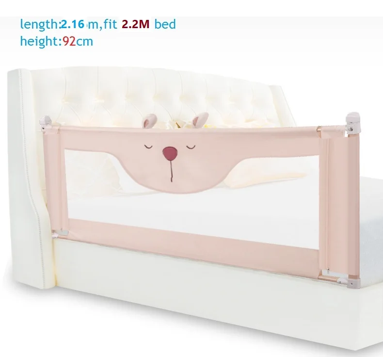 beige bear-2.2m От 1,2 м до 2,2 м портативная переносная кровать для путешествий детский манеж детская забор детская кровать с загородкой safeti Rails Защитная кровать забор детская ограждение - Цвет: beige bear-2.2m