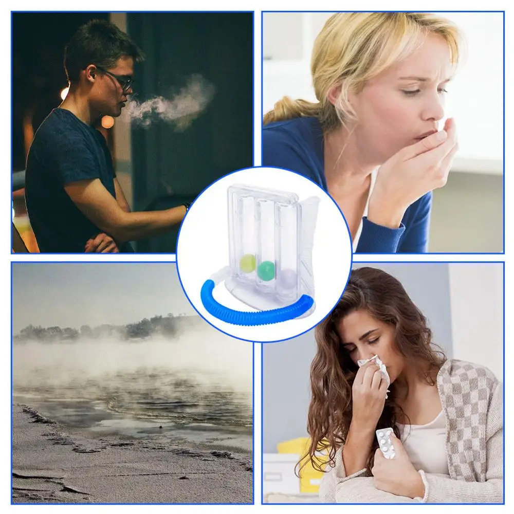 Дыхательный тренажер жизненная Емкость Упражнение трехшаровой измеритель