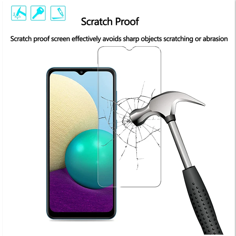 2pcs screen protector for samsung galaxy a02 tempered glass 9h hardness anti scratch bubble free free global shipping