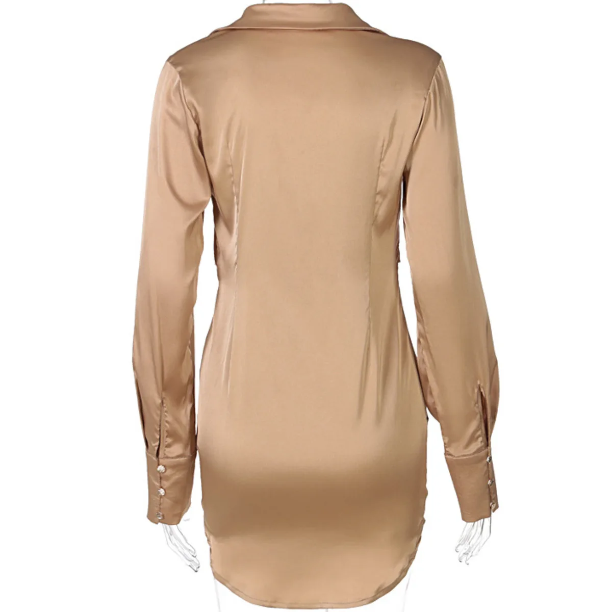 

BacklakeGirls Elegant Deep V-neck Black Shirt Dress Women Sexy Waist Tie Mini Dresses Long Sleeve Street Style Ruched Vestidos