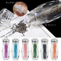 1 bottle mini crystal caviar beads micro nail art rhinestones 3d tiny glitter decorations diy pixie design manicure accessories