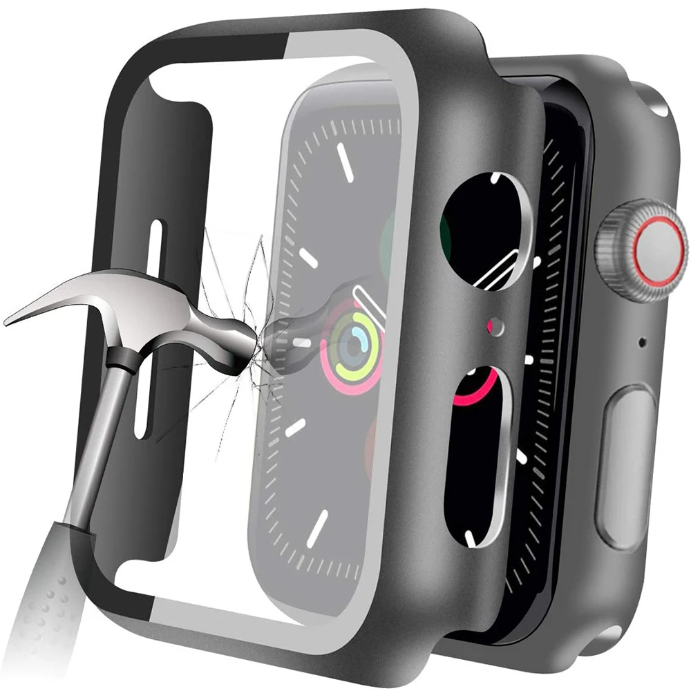 Стеклянный чехол для Apple Watch Serie 5 4 44 мм 40 iWatch 3 2 42 38 Закаленное защитное покрытие