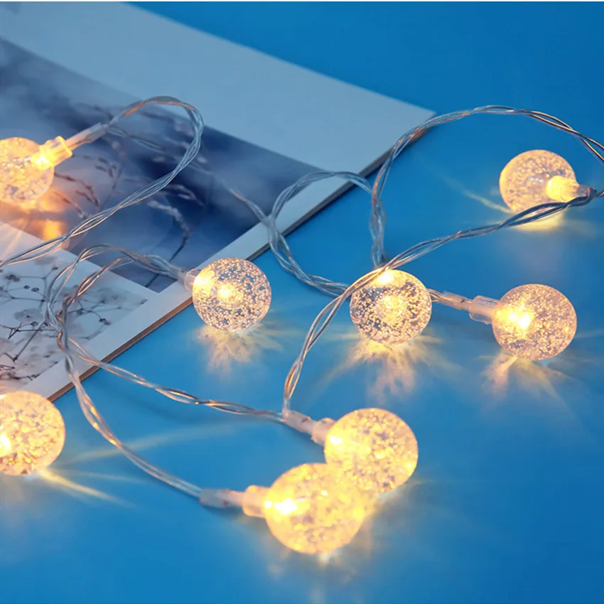 Fairy Bubble Ball String Lights Crystal Garland LED Lamp For Christmas Birthday Wedding Party Holiday Home Garden Decoration | Лампы и