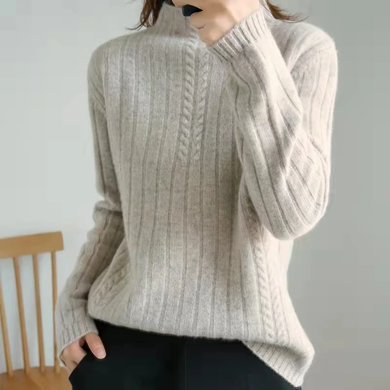 

Spring Autumn New Women's Sweater O Collar Long Sleeve Tops Solid Color Loose Knitting Hedging Casual Fashion Comfortable