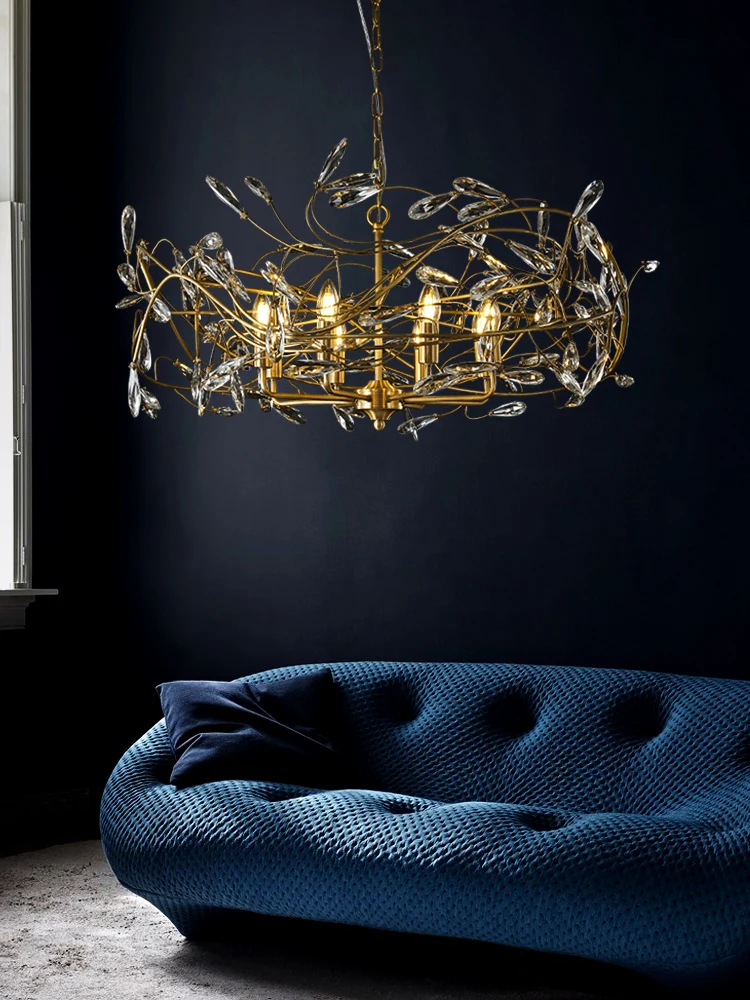 

Светильник лая роскошная хрустальная постмодернизированная гостиная простая и креативная индивидуальная люстра из меди для столовой спал...