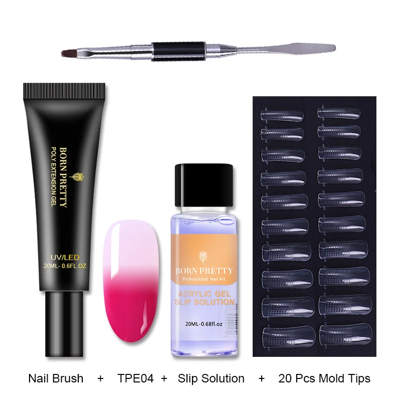 Thermal Set 3 BORN PRETTY розовый Обнаженная ногтей быстрое строительство поли гель 20 мл желе Builder палец УФ-гель продолжительного действия лак - Цвет: Thermal Set 3