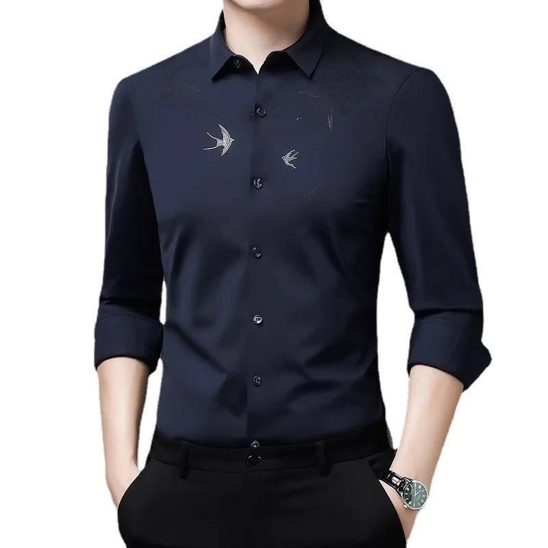 

Long sleeve men's shirt spring and autumn new men's fashion leisure thin loose shirt men's cardigan