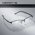 MERRYS Дизайнерские мужские очки из титанового сплава , оправа для близорукости, очки по рецепту, Бизнес оптическая оправа TR90, ноги S2204
