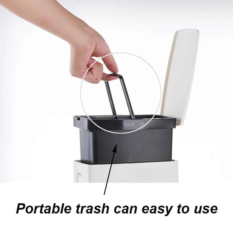 plastic bathroom trash can with toilet brush waste bin narrow dustbin garbage bucket kitchen bathroom household cleaning tools free global shipping