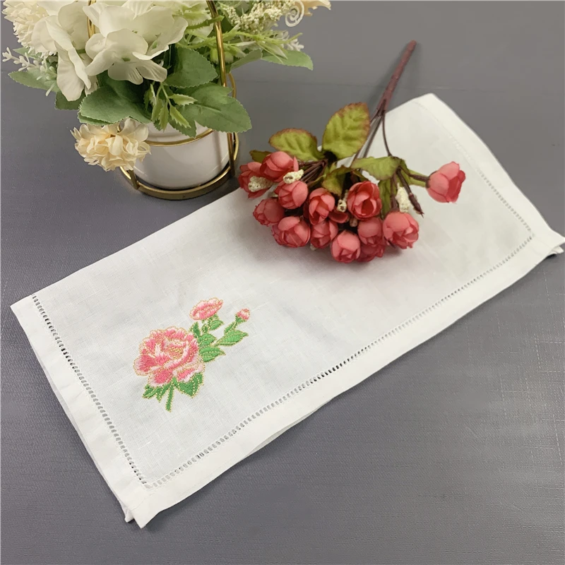 12 шт свадебный платок белого цвета из чистого рами тканевый носовой с вышитыми