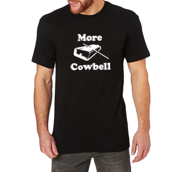 

Mens More Cowbell Funny T-Shirts Men's Fashion Short Sleeves Cotton Tops Clothing, Black