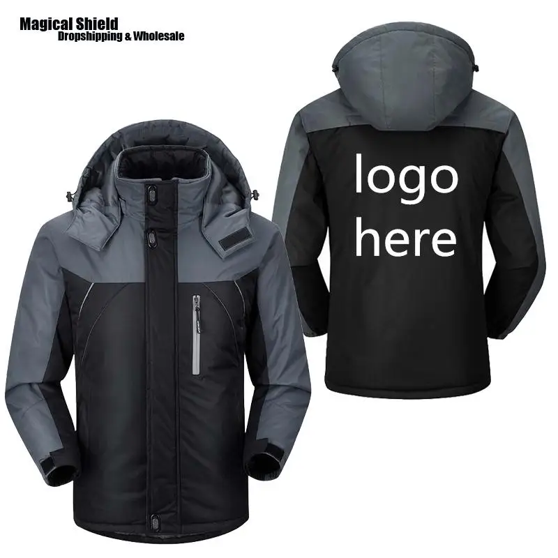 Мужская зимняя водонепроницаемая ветровка куртки утепленные с капюшоном парки