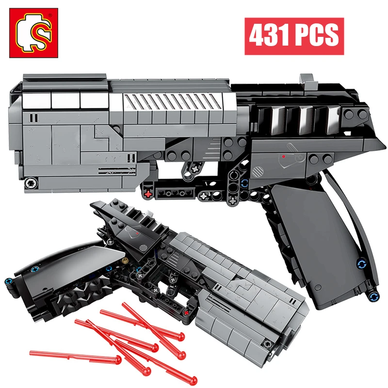 

SEMBO 431pcs Military City SWAT Police Pistol Gun Building Blocks Model Signal Gun Technical Weapon Bricks Handgun Toys For Boys