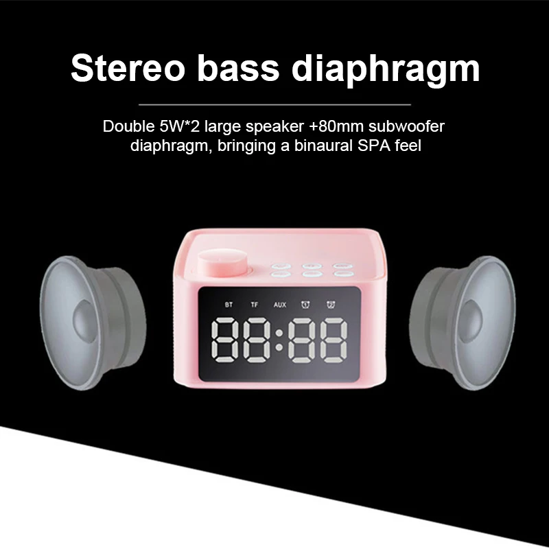 Многофункциональная стерео bluetooth-колонка с будильником отображение времени