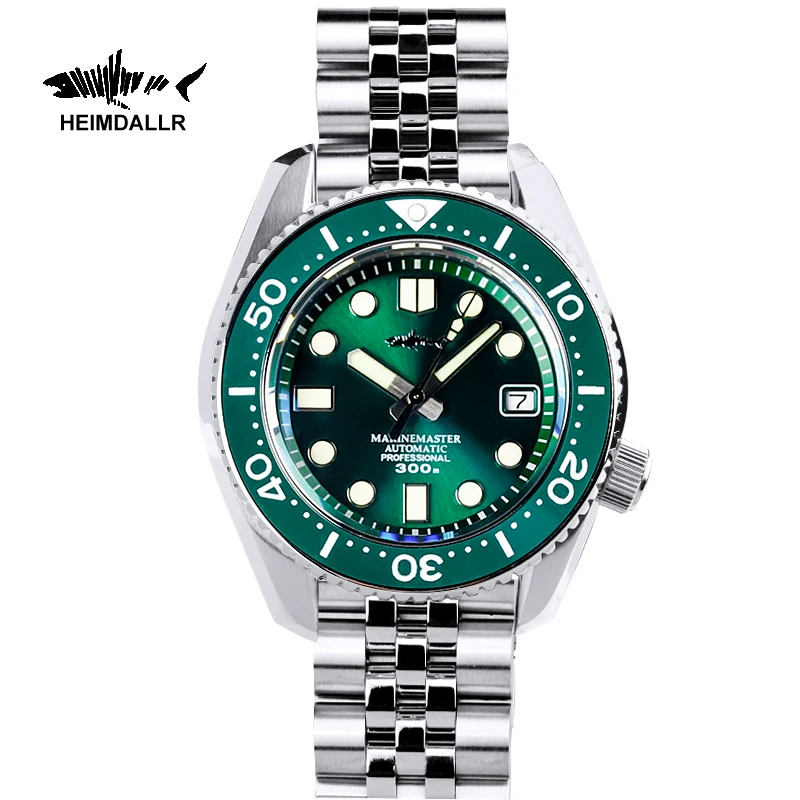 

Мужские механические часы Heimdallr SBDX MM300 NH35 с автоматическим движением, мужские зеленые часы с сапфировым стеклом и зеленым циферблатом C3, све...