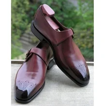 High Quality New Fashion Men Pu Leather Elegant Shoes Vintage Casual Classic Male Monk Strap Simple Shoe Zapatos De Hombre TV722