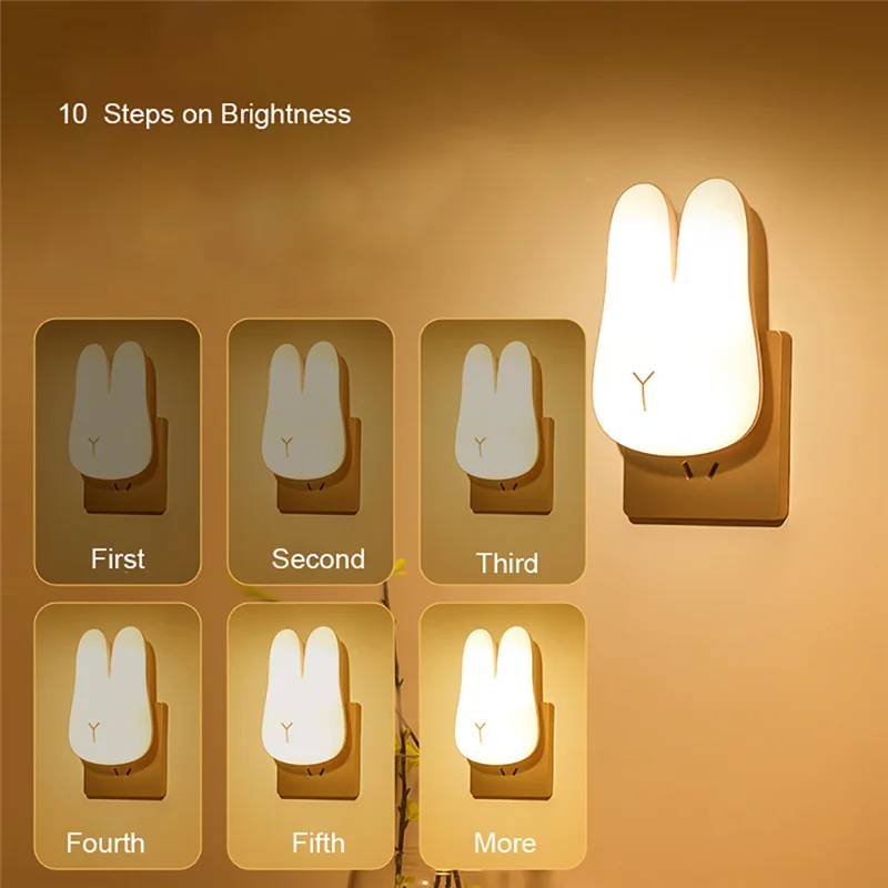 

Remote Control LED Night Light Timing Lamp Mini Rabbit Atmosphere Decoration Lamp for Baby Bedroom Smart Dimming Night Light