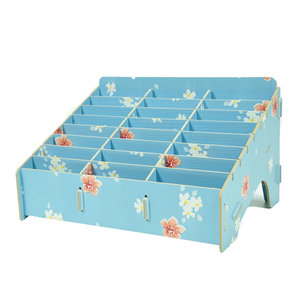 Мобильный телефон организатор 24 сетки DIY деревянный мобильный ящик для хранения