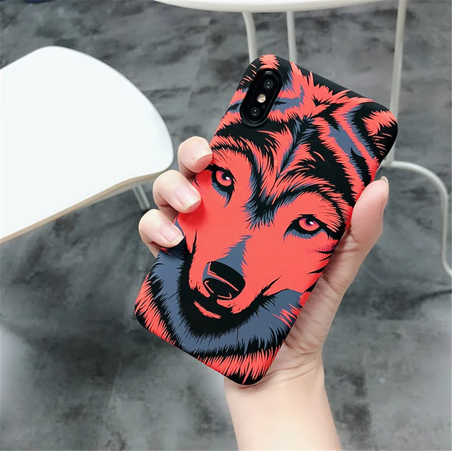 Светящийся чехол с животными для iPhone 11 Pro Max XR XS Max 6 6S 7 8 Plus X Тигр Волк слон ночной светящийся силиконовый мягкий ТПУ чехол для телефона