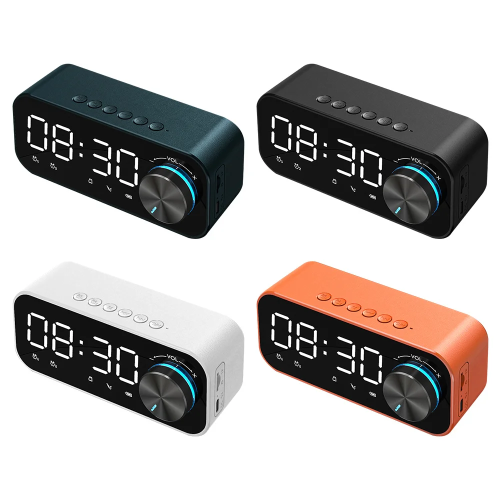 BT 5.0 cabinet speaker LED display night light 3-level adjustable brightness dual alarm volume control button TF Card |