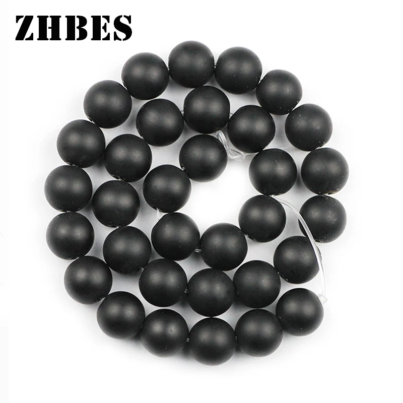 Незакрепленные матовые черные бусины из натурального камня 4/6/8/10/12 мм|Бусины| |