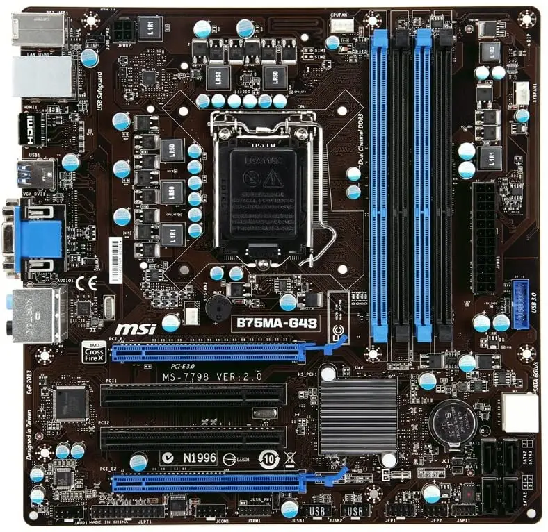

For MSI B75MA-G43 PC Motherboard LGA 1155 For Intel B75 B75M USB3.0 SATA II PCI-E X16 Desktop Mainboard
