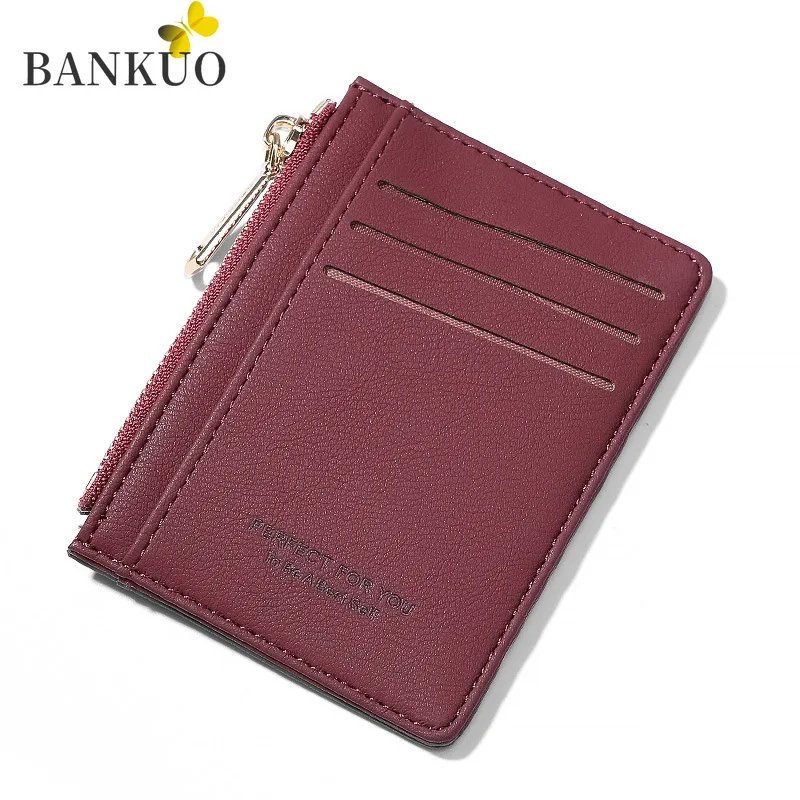 

BANKUO Fashion Short Women's Wallet Multi-card Zipped Card Case PU Leather Wallets for Women Casual Girl's Light Coin Purse Z88