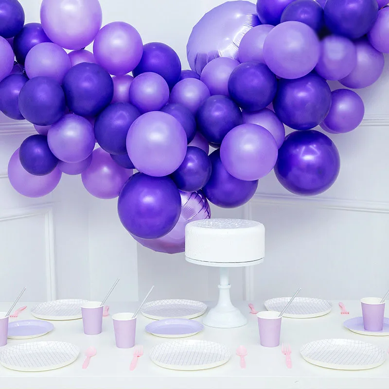 Одноразовая посуда фиолетовая Бумага Бумажная чашка тарелки вилки spoonskids День