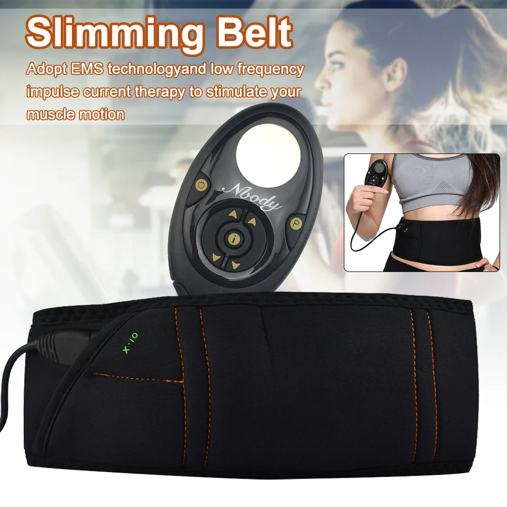 

Waist Wrap Detachable Ergonomic Abdomen Massager Slimming Belt 220W Loss Weight Electric Vibration Adjustable Modes Black 3.7V