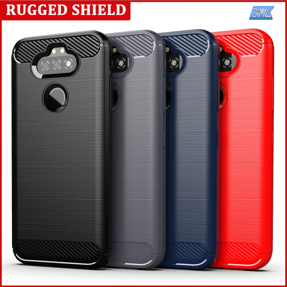 

KL For LG G8S ThinQ K31 K40 K50 Q60 Q70 V40 V50 V60 case business brushed pattern anti-impact simple pure color protective cover