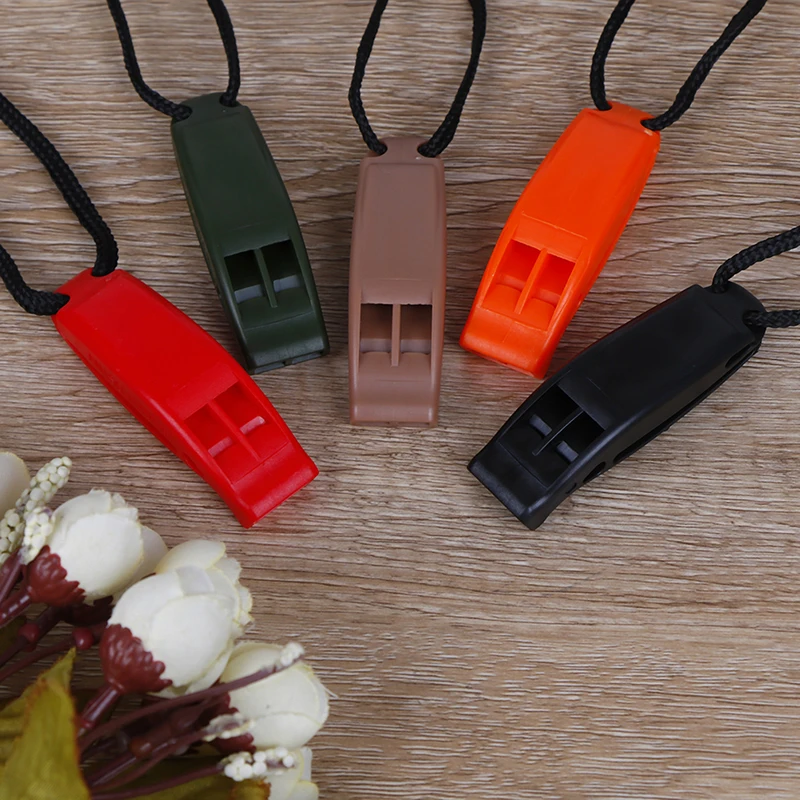 

5pcs/set Dual Band Survival Whistle Lifesaving Emergency Whistle With Rope