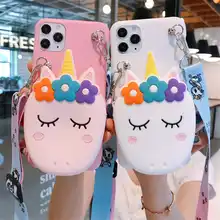 Cute 3D Cartoon Coin Wallet Silicon Phone Case For OPPO A9 A5 2020 A91 A52 A92S Reno 2Z 3 4 Pro Realme XT X2 C2 5 Pro Find X2