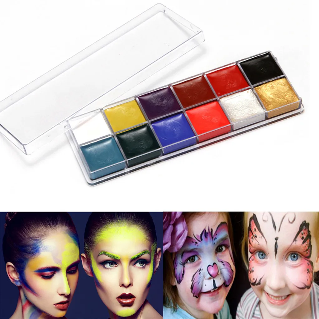 Палитра для лица краска тела макияж масляная ing Art 12 цветов Make Up набор Хэллоуина