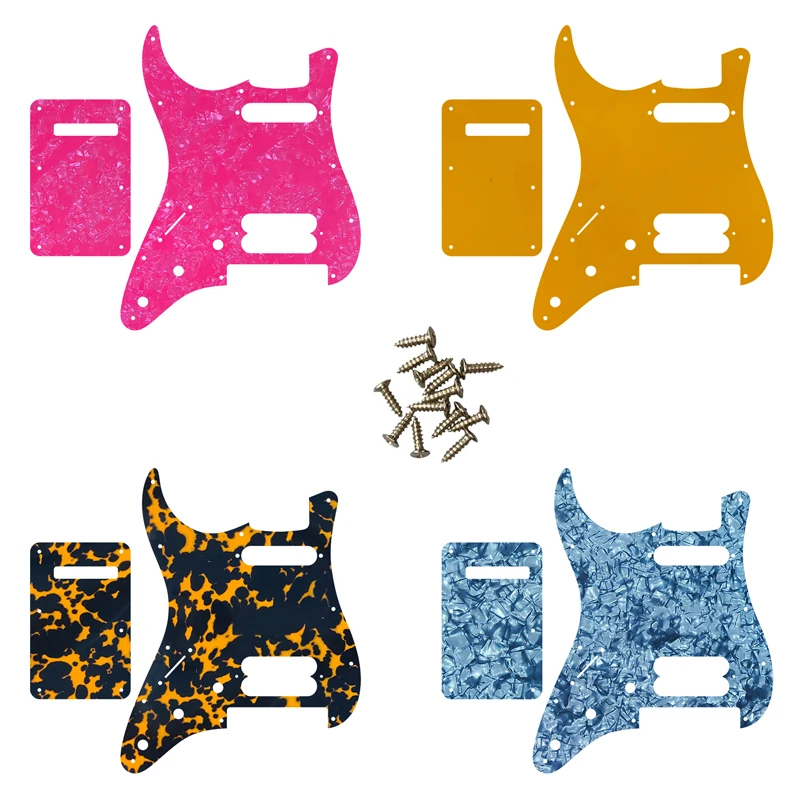 

Guitar Pickguard - For Left Hand US 11 Screw Holes SH Strat With Tremolo Bridge Player Humbucker Scratch Plate & Back Plate