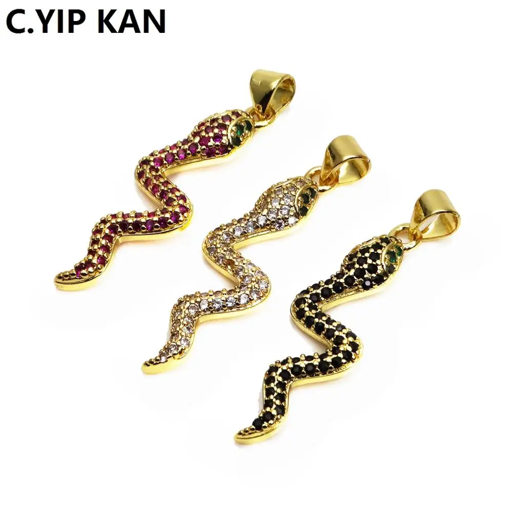 C. Ykan IP стильный кулон из кубического циркония в виде змеи животного ювелирные
