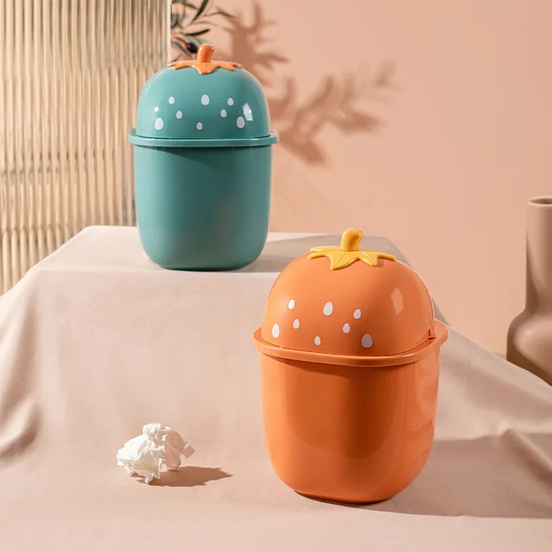 

Multifunctional Cute Desktop Trash Can Home Car Storage Bucket Accessories With Lid Garbage Bin Nordic Style Living Room Office