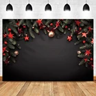 Черные фоны Laeacco с изображением соусов звёзд колокольчиков Рождественские фоны для фотосъемки вечеринка в честь будущей матери новогодний реквизит для фотосъемки