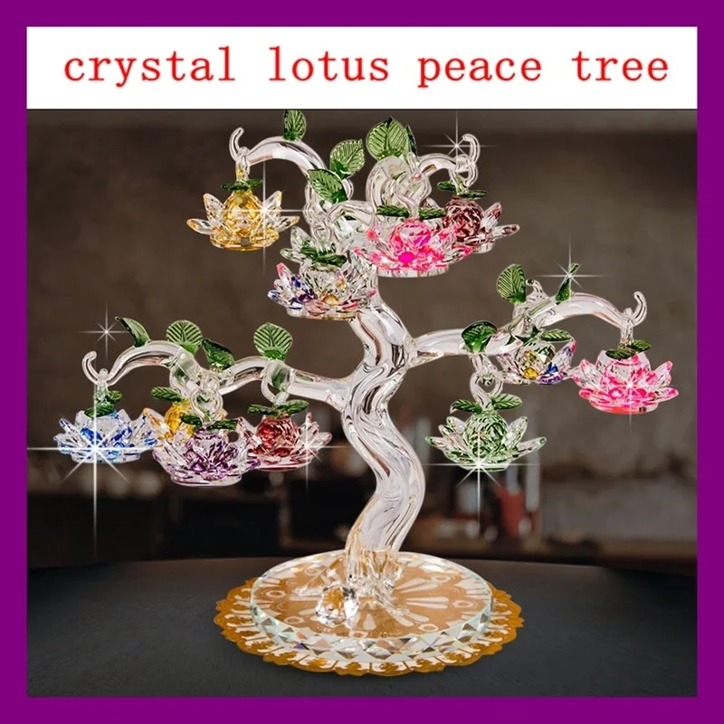 

TRANSPARENT CHIRSTMAS TREE HANGING ORNAMENTS 60MM CRYSTAL GLASS LOTUS MINIATURE FIGURINE HOME DECORATIONS FIGURINES CRAFTS GIFTS