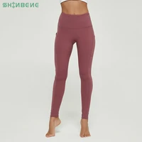 shinbene no camel toepocket fitness workout leggings women thicken fabric high waist sport gym tights yoga pants with pocket